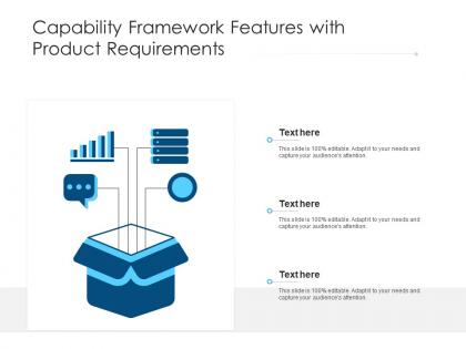Capability framework features with product requirements