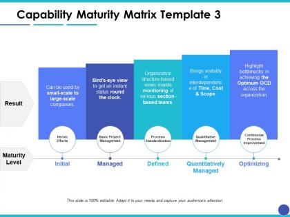 Capability maturity matrix maturity level ppt layouts example introduction