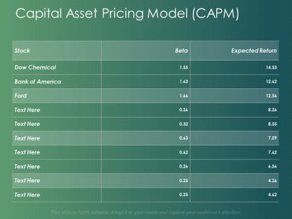 Capital asset pricing model capm ppt powerpoint presentation outline clipart images