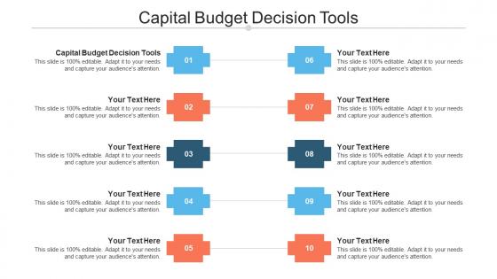 Capital Budget Decision Tools Ppt Powerpoint Presentation Icon Vector Cpb