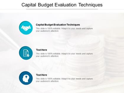 Capital budget evaluation techniques ppt powerpoint presentation outline visuals cpb