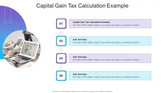 Capital Gain Tax Calculation Example In Powerpoint And Google Slides Cpb