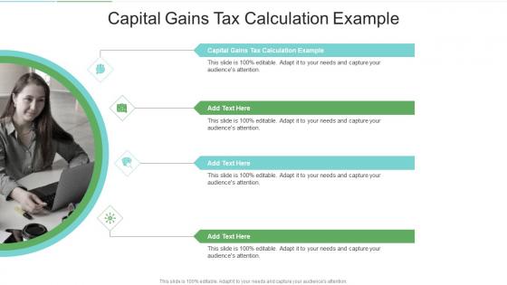 Capital Gains Tax Calculation Example In Powerpoint And Google Slides Cpb