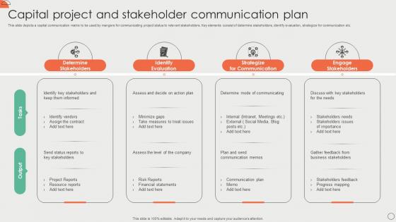 Capital Project And Stakeholder Communication Plan