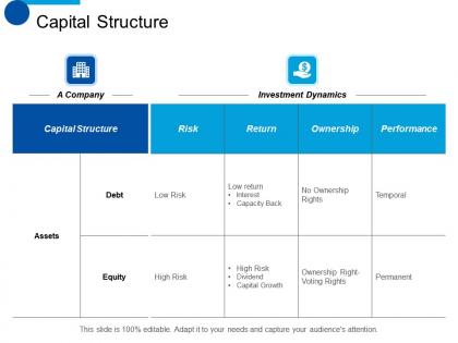 Capital structure performance ppt summary visuals