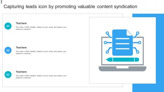 Capturing Leads Icon By Promoting Valuable Content Syndication