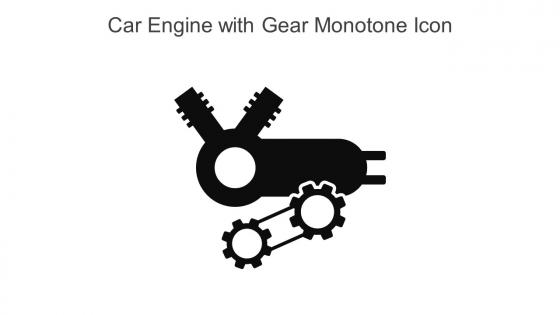 Car Engine With Gear Monotone Icon In Powerpoint Pptx Png And Editable Eps Format
