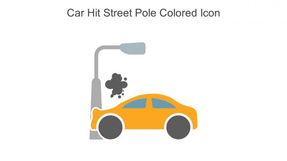Car Hit Street Pole Colored Icon In Powerpoint Pptx Png And Editable Eps Format