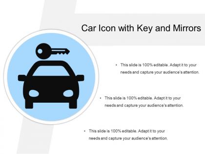 Car icon with key and mirrors