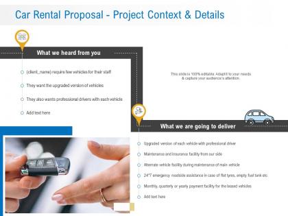 Car rental proposal project context and details ppt powerpoint presentation file designs