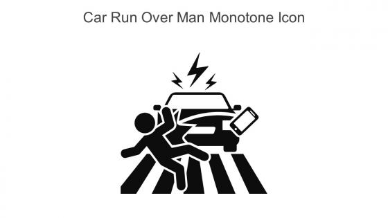 Car Run Over Man Monotone Icon In Powerpoint Pptx Png And Editable Eps Format