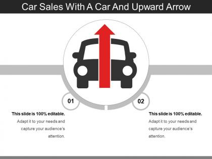 Car sales with a car and upward arrow