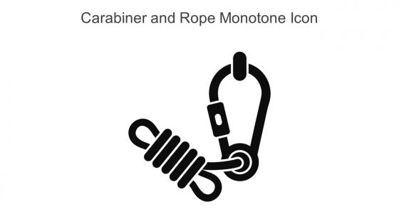 Carabiner And Rope Monotone Icon In Powerpoint Pptx Png And Editable Eps Format