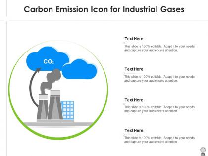 Carbon emission icon for industrial gases