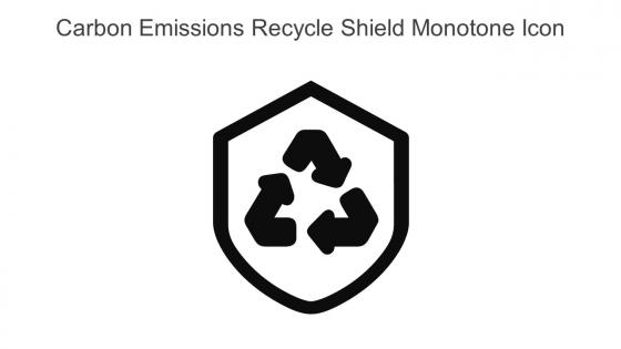 Carbon Emissions Recycle Shield Monotone Icon In Powerpoint Pptx Png And Editable Eps Format