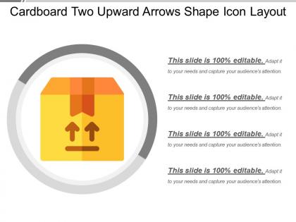 Cardboard two upward arrows shape icon layout