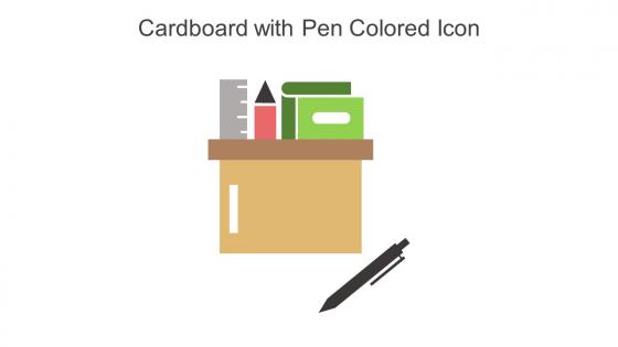 Cardboard With Pen Colored Icon In Powerpoint Pptx Png And Editable Eps Format