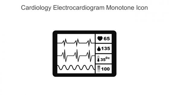 Cardiology Electrocardiogram Monotone Icon In Powerpoint Pptx Png And Editable Eps Format