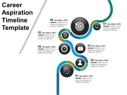 Career aspiration timeline template powerpoint shapes