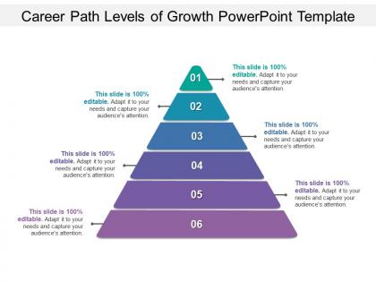 Career path levels of growth powerpoint template