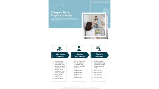 Caregiver Hiring Proposal Scope One Pager Sample Example Document