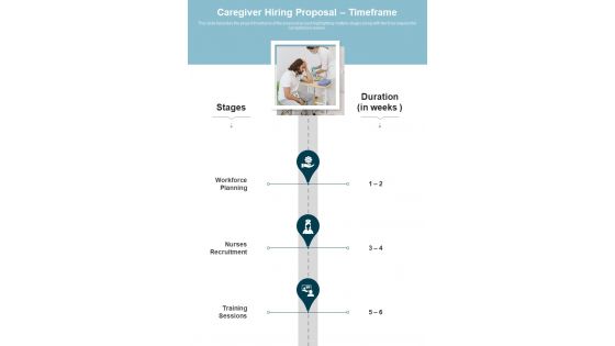 Caregiver Hiring Proposal Timeframe One Pager Sample Example Document