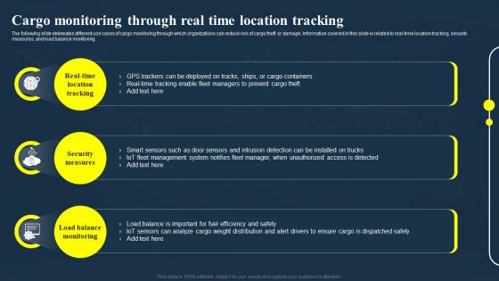 Cargo Monitoring Through Real Time Location Tracking IOT Fleet Management IOT SS V
