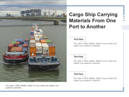 Cargo ship carrying materials from one port to another