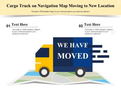 Cargo truck on navigation map moving to new location