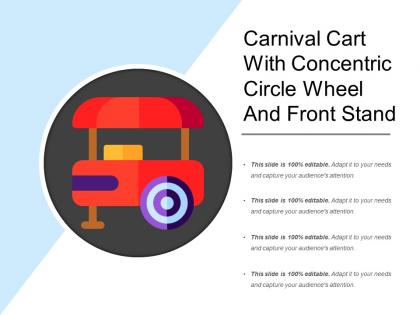 Carnival cart with concentric circle wheel and front stand