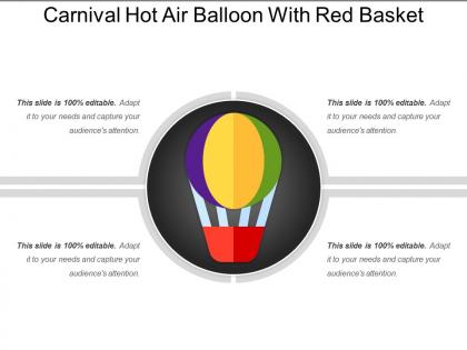 Carnival hot air balloon with red basket