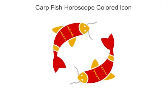Carp Fish Horoscope Colored Icon in powerpoint pptx png and editable eps format