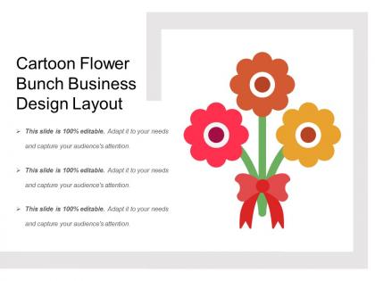 Cartoon flower bunch business design layout