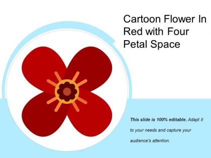 Cartoon flower in red with four petal space