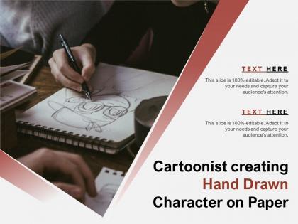 Cartoonist creating hand drawn character on paper