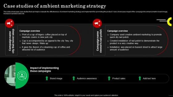 Case Studies Of Ambient Marketing Strategy Strategic Guide For Field Marketing MKT SS