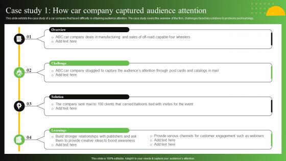 Case Study 1 How Car Company Captured Audience Attention Process To Create Effective Direct MKT SS V