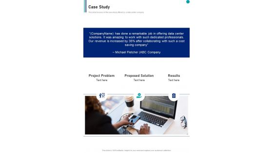 Case Study Data Center As A Service Proposal One Pager Sample Example Document