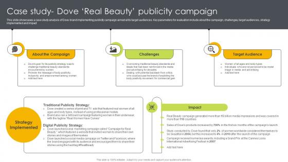 Case Study Dove Real Beauty Publicity Campaign Ways To Generate Publicity Strategy SS