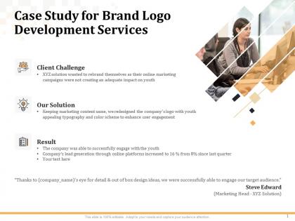 Case study for brand logo development services ppt powerpoint presentation pictures