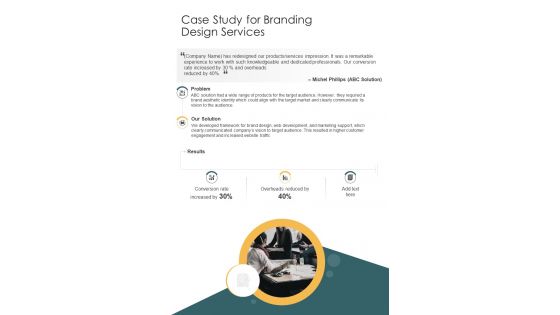 Case Study For Branding Design Services Branding Design Proposal Template One Pager Sample Example Document