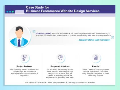 Case study for business ecommerce website design services ppt clipart