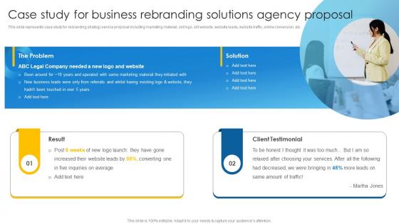 Case Study For Business Rebranding Solutions Agency Proposal Ppt Mockup