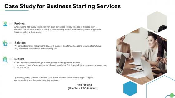 Case study for business starting services ppt slides template