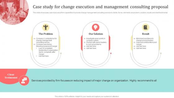 Case Study For Change Execution And Management Consulting Proposal