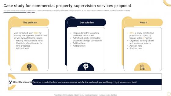 Case Study For Commercial Property Supervision Services Proposal