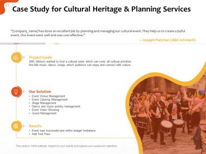 Case study for cultural heritage and planning services ppt file aids