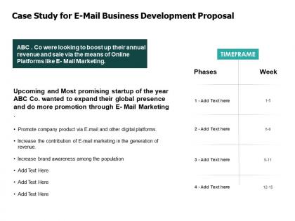Case study for e mail business development proposal marketing ppt powerpoint presentation model layout