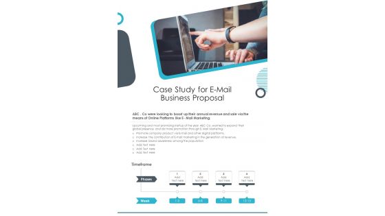 Case Study For E Mail Business Proposal One Pager Sample Example Document
