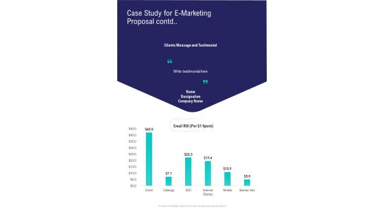 Case Study For E Marketing Proposal Contd One Pager Sample Example Document